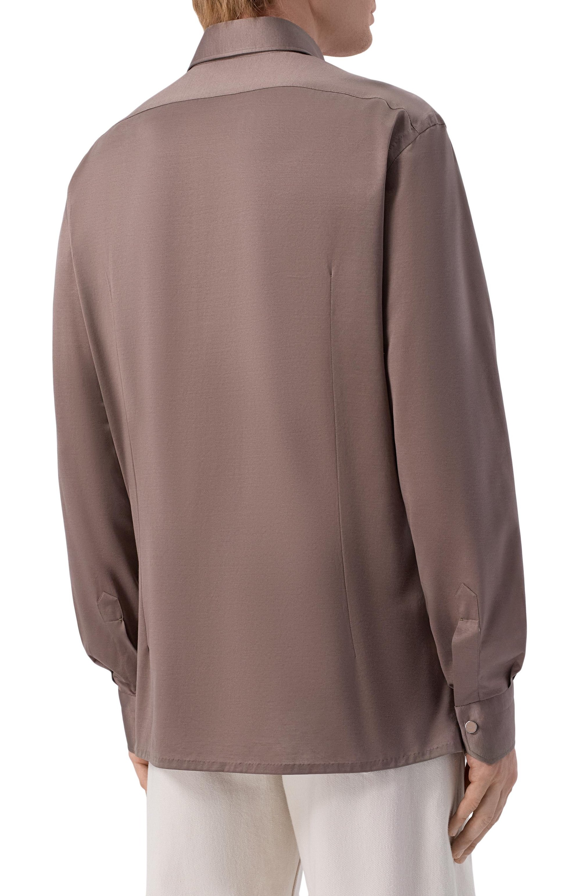 Хлопковая рубашка KITON коричневого цвета по цене 79950 руб., арт. UMCNERHH09665_001, фото 4 Хлопковая рубашка KITON, арт. UMCNERHH09665_001, фото 4