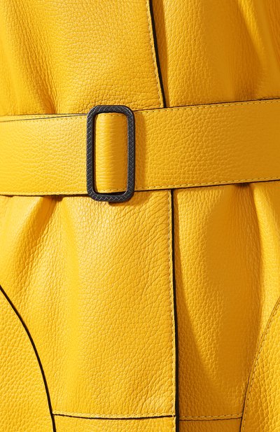 Кожаное пальто с поясом BOTTEGA VENETA желтого цвета по цене 995000 руб., арт. 513829/V0K91, фото 5 Кожаное пальто с поясом BOTTEGA VENETA, арт. 513829/V0K91, фото 5