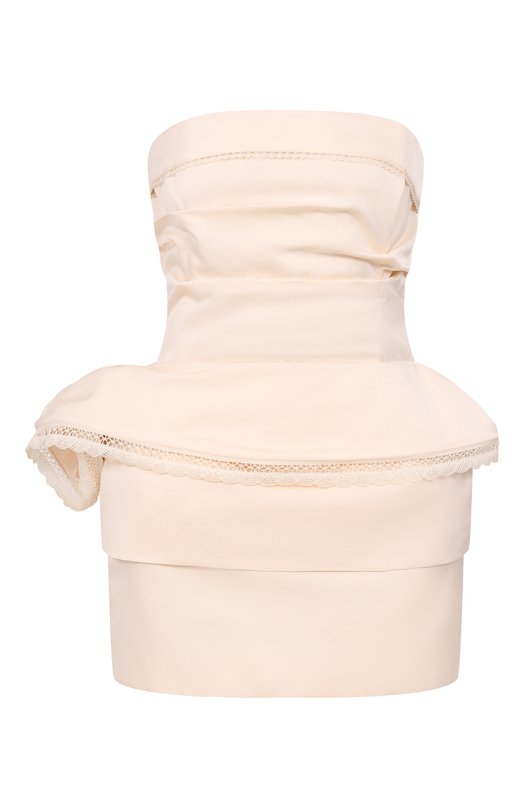 Платье из хлопка и шелка Magda Butrym 281426 Кремовый 281426