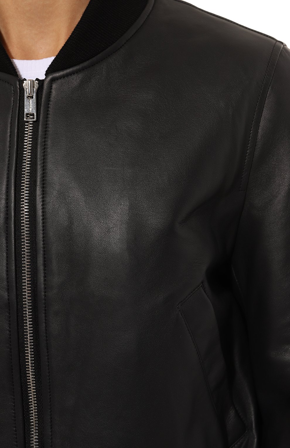 Кожаный бомбер YS ARMY PARIS темно-синего цвета по цене 155000 руб., арт. 24EFV20047B23W, фото 5 Кожаный бомбер YS ARMY PARIS, арт. 24EFV20047B23W, фото 5