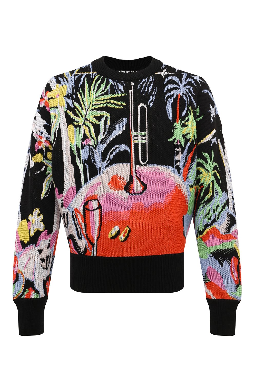 Свитер из хлопка и шерсти PALM ANGELS, арт. PMHE053E23KNI0031084, фото 1