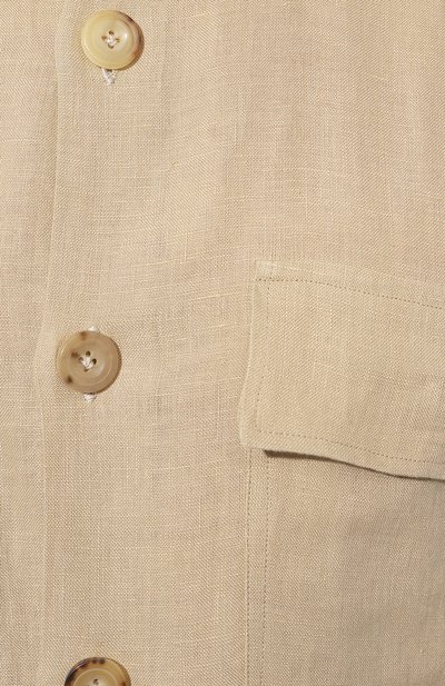 Льняная рубашка KITON бежевого цвета по цене 58950 руб., арт. UMC016H08838, фото 5 Льняная рубашка KITON, арт. UMC016H08838, фото 5