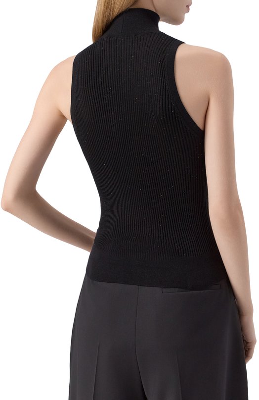 Топ из шелка и шерсти Max Mara Studio CAMP0S Чёрный  CAMP0S Фото 4