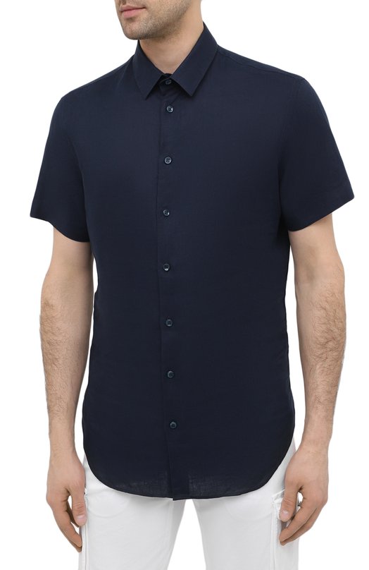 Льняная рубашка Giorgio Armani 8WGCCZ1V/TZ256 Синий  8WGCCZ1V/TZ256 Фото 3