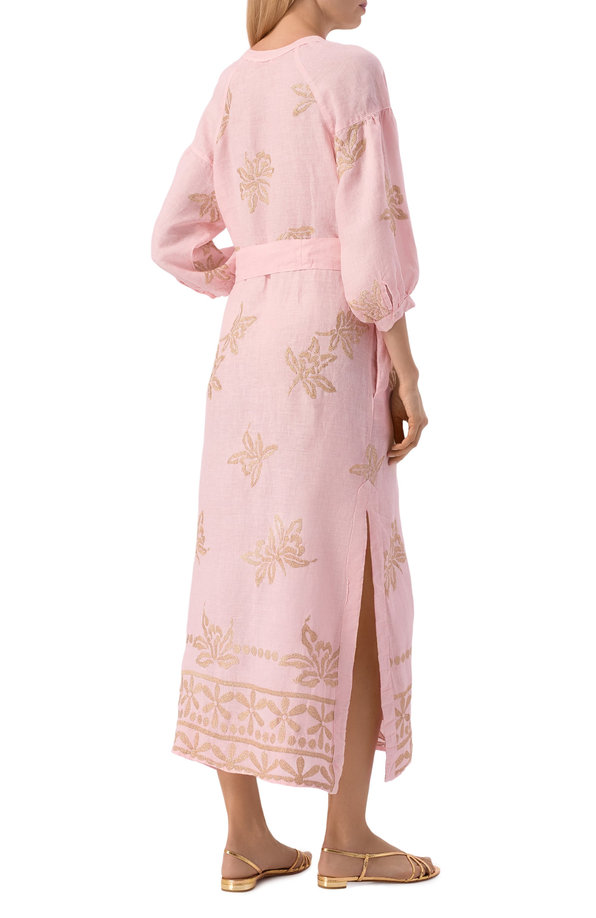 Льняное платье 120% LINO розового цвета по цене 75700 руб., арт. 33ALIW4PLH/000G477, фото 3 Льняное платье 120% LINO, арт. 33ALIW4PLH/000G477, фото 3