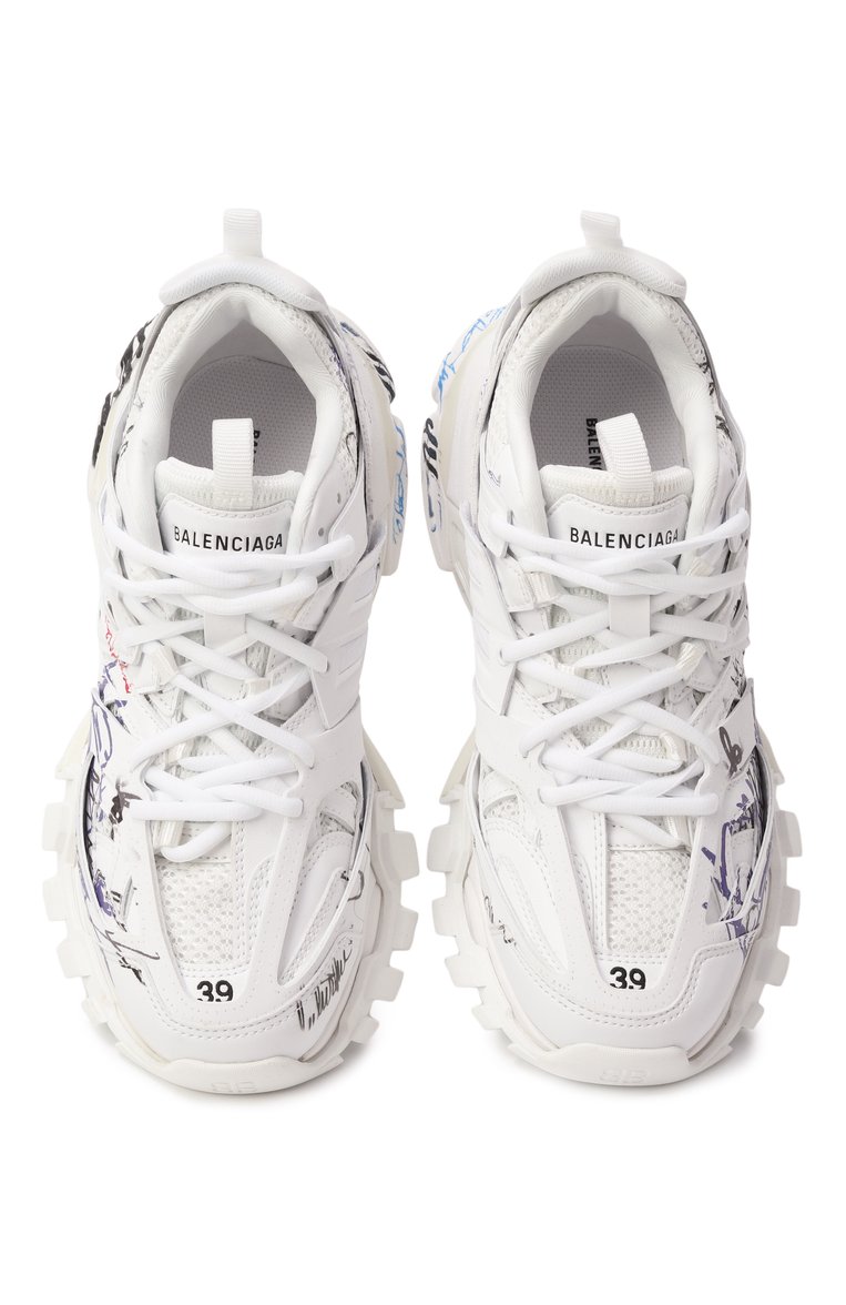 Женские текстильные кроссовки track BALENCIAGA белого цвета, арт. 542436/WTKAU | Фото 6 (Материал внутренний: Текстиль; Автоматизация состава: Проставлено; Автоматизация ТО: Проставлено; Подошва: Платформа; Материал внешний: Текстиль; Кросс-КТ: Низкие; Стили: Кэжуэл; Материал утеплителя: Без утеплителя)