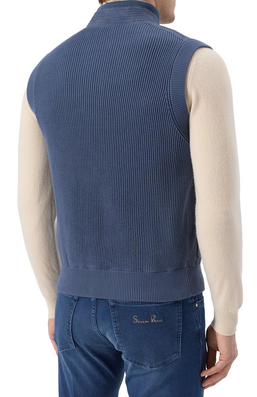 Комбинированный жилет Brunello Cucinelli M0PCL2033 Синий  M0PCL2033 Фото 4