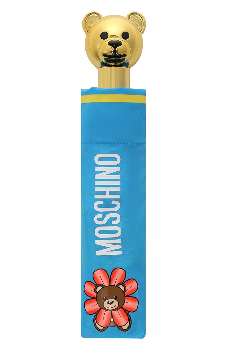 Женский складной зонт с принтом MOSCHINO светло-голубого цвета, арт. 8126-0PENCL0SE | Фото 4 (Материал: Текстиль, Металл, Синтетический материал; Статус проверки: Проверено, Проверена категория; Нос: Не проставлено)