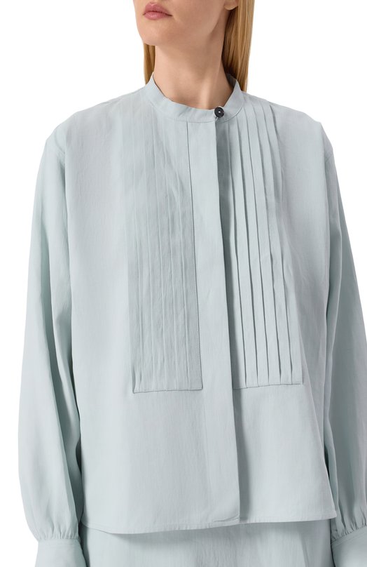 Льняная блузка Jil Sander J04DL0106-J60001 Голубой  J04DL0106-J60001 Фото 5