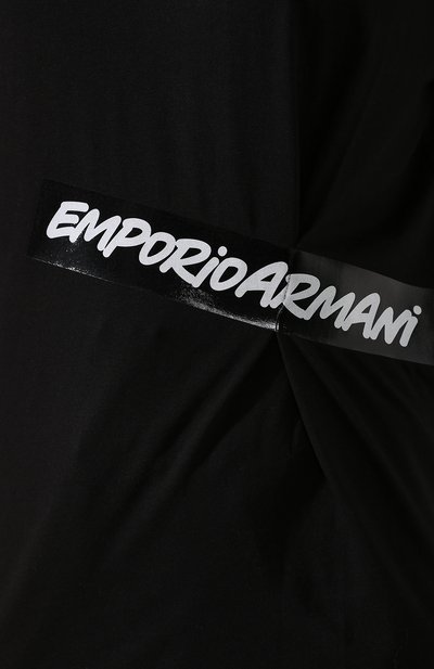 Хлопковая футболка EMPORIO ARMANI черного цвета по цене 14450 руб., арт. 3H2T7L/2J53Z, фото 5 Хлопковая футболка EMPORIO ARMANI, арт. 3H2T7L/2J53Z, фото 5