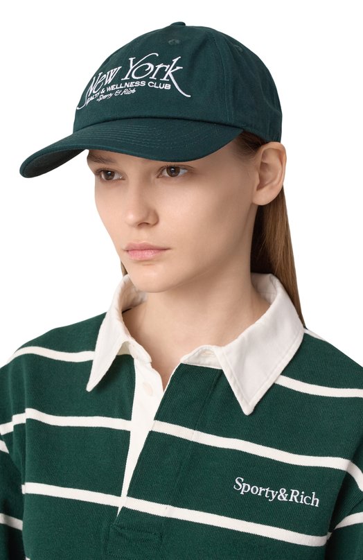 Хлопковая бейсболка Sporty and Rich AC040606034GR10 Зелёный  AC040606034GR10 Фото 2