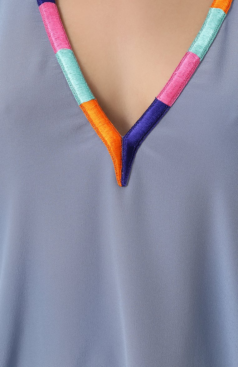 Шелковая туника с контрастной бахромой LAZUL, арт. MARL0W TUNIC/C0L0MBE, фото 1