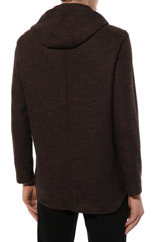 Рубашка из шерсти и шелка Kiton UMCPETEK0170E10 Коричневый  UMCPETEK0170E10 Фото 4