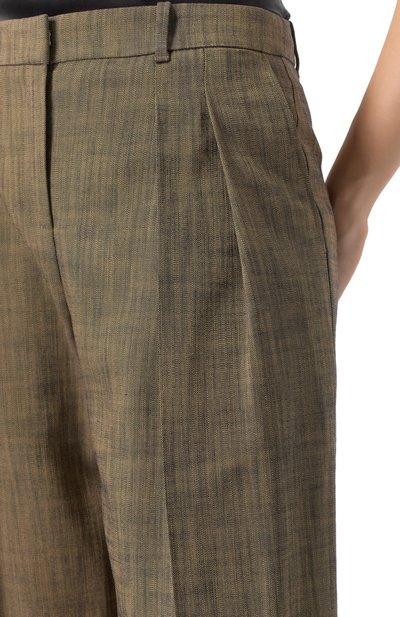 Брюки из вискозы BOSS хаки цвета по цене 29850 руб., арт. 50530924, фото 5 Брюки из вискозы BOSS, арт. 50530924, фото 5
