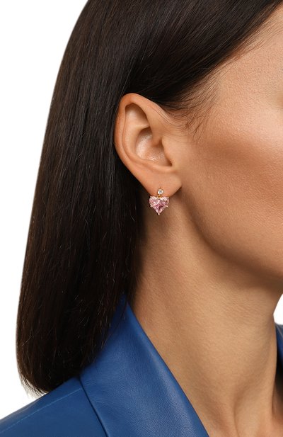 Серьги CRYSTAL HAZE розового цвета по цене 13500 руб., арт. BABY L0VE EARRINGS, фото 2 Серьги CRYSTAL HAZE, арт. BABY L0VE EARRINGS, фото 2