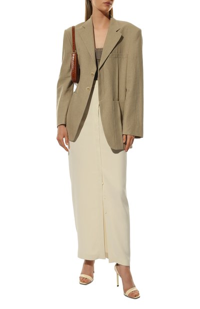 Юбка из вискозы и шелка TEGIN кремового цвета по цене 60000 руб., арт. SS2302A, фото 2 Юбка из вискозы и шелка TEGIN, арт. SS2302A, фото 2