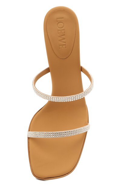 Кожаные мюли LOEWE серебряного цвета по цене 82350 руб., арт. L616465X23, фото 5 Кожаные мюли LOEWE, арт. L616465X23, фото 5