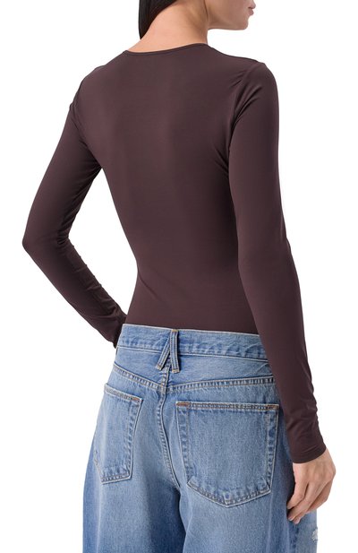 Боди aura AGOLDE коричневого цвета по цене 30750 руб., арт. A72941460, фото 4 Боди aura AGOLDE, арт. A72941460, фото 4