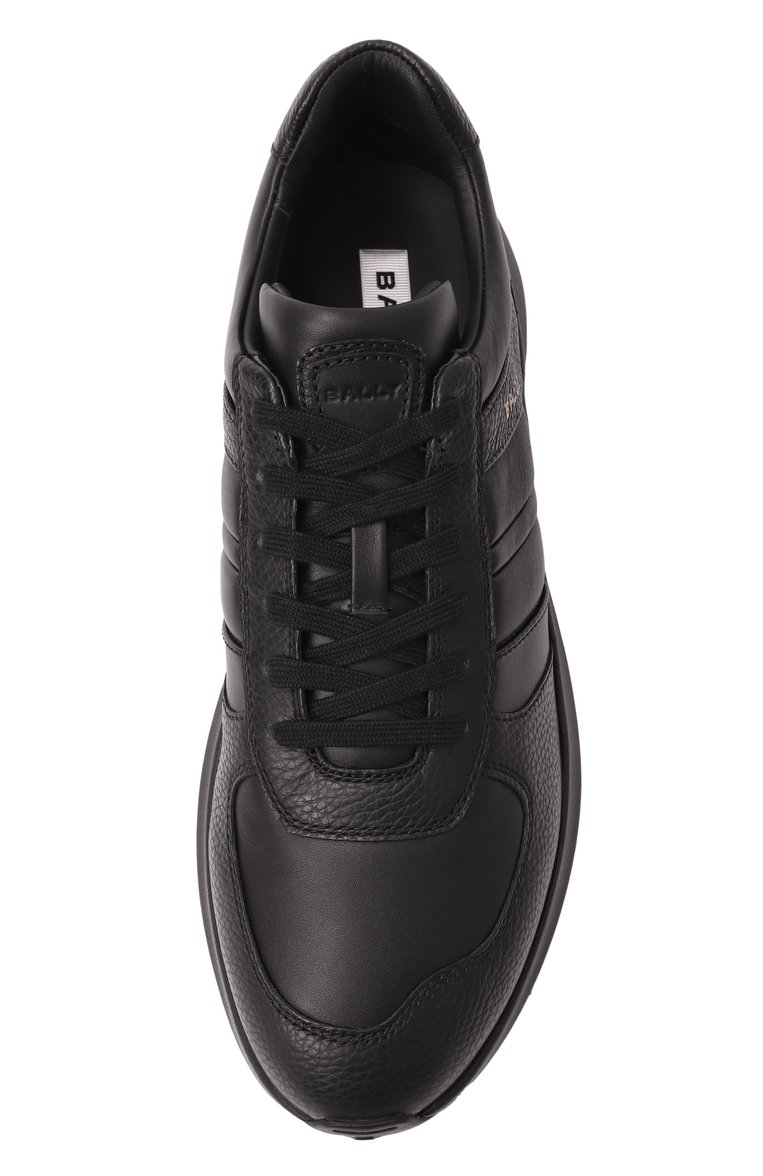 Мужские кожаные кроссовки outline BALLY черного цвета, арт. MSK09S/VT238 | Фото 6 (Материал внешний: Натуральная кожа; Подошва: Массивная; Материал внутренний: Натуральная кожа; Материал утеплителя: Без утеплителя; Стили: Классический; Кросс-КТ: Низкие)
