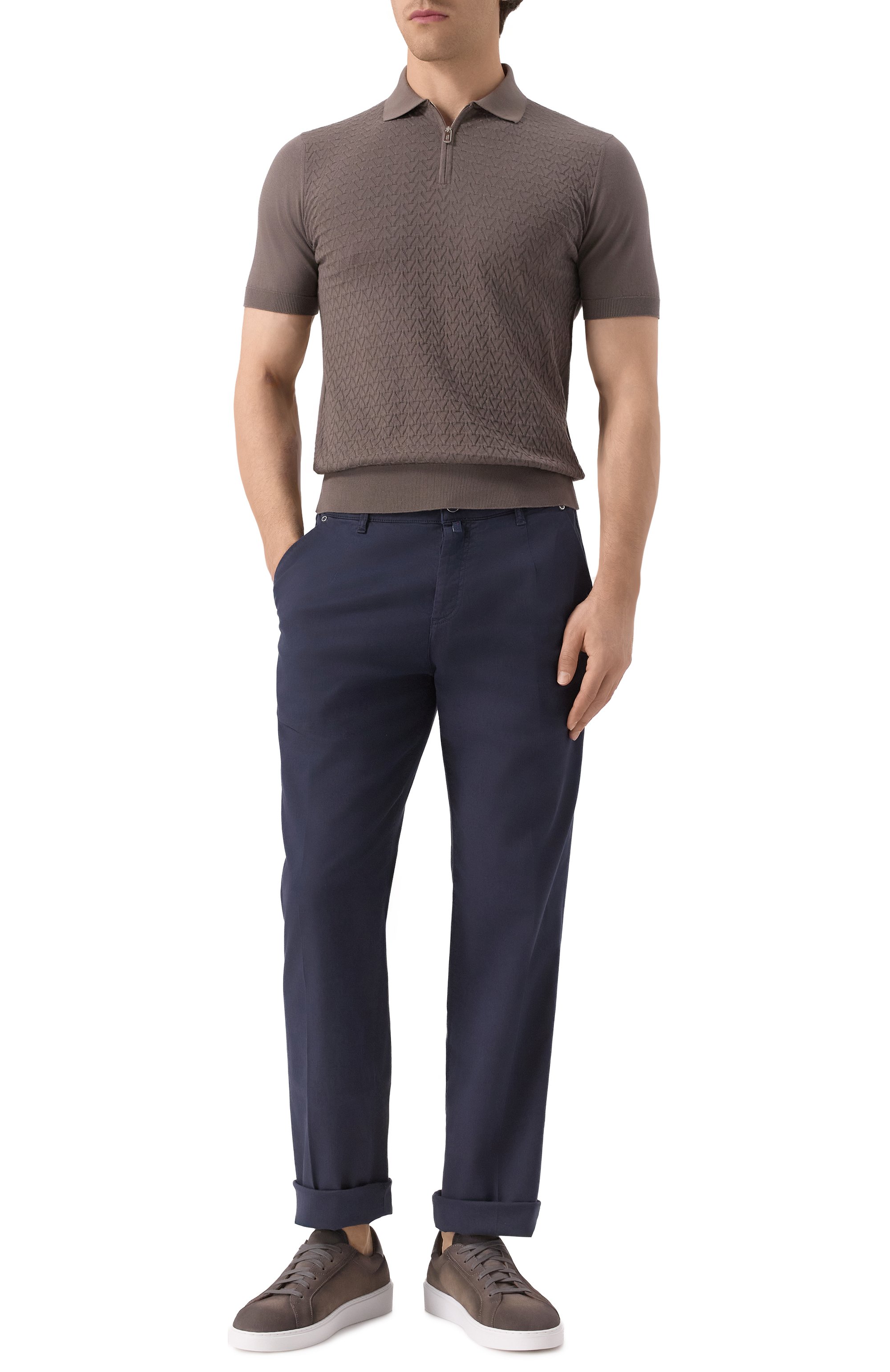 Хлопковое поло FEDELI темно-коричневого цвета по цене 67600 руб., арт. 8UED5921, фото 2 Хлопковое поло FEDELI, арт. 8UED5921, фото 2