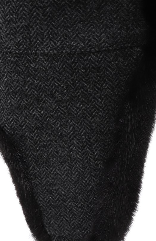 Шерстяная шапка-ушанка с мехом норки VICTORIA KUSENKOVA 338702880159 Серый  338702880159 Фото 3