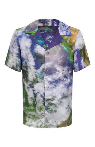 Мужская шелковая рубашка BALMAIN, арт. EH0HN067SE89