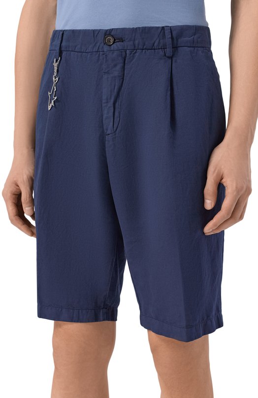 Шорты из хлопка и льна Paul&Shark 25414034 Синий  25414034 Фото 3