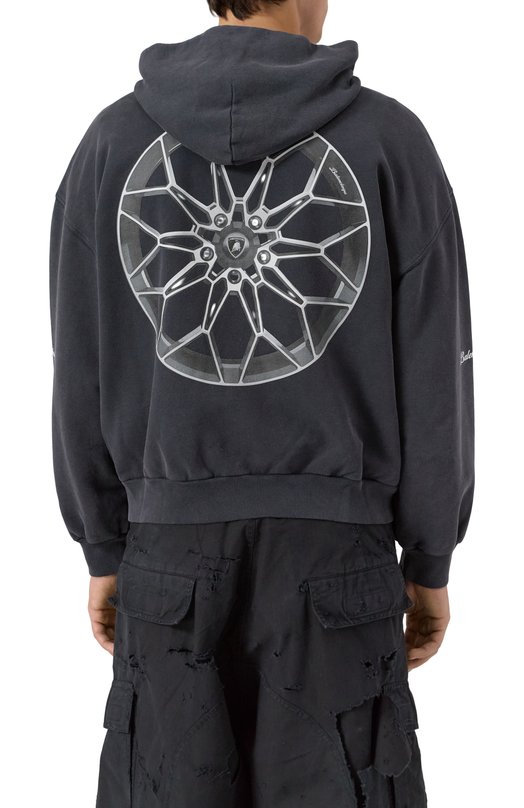 Хлопковая толстовка Balenciaga x Automobili Lamborghini Balenciaga 833399/TSVT9 Серый  833399/TSVT9 Фото 4