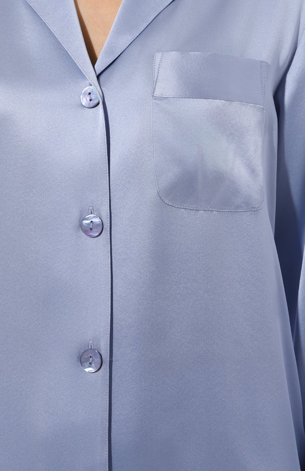 Шелковая пижама LUNA DI SETA голубого цвета по цене 60010 руб., арт. VLST08007, фото 7 Шелковая пижама LUNA DI SETA, арт. VLST08007, фото 7