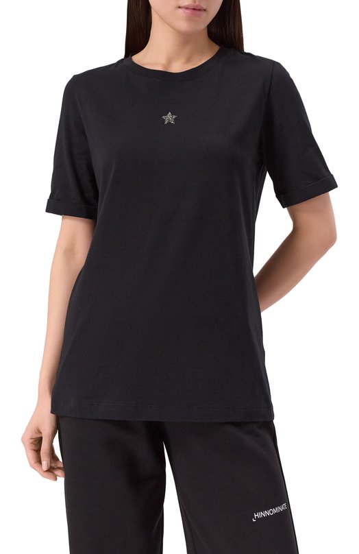 Хлопковая футболка Lorena Antoniazzi TS24/9999 Чёрный  TS24/9999 Фото 3