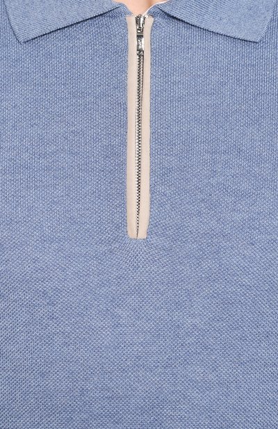 Поло из смеси хлопка и шелка FIORONI голубого цвета по цене 69550 руб., арт. MKL20600C1, фото 5 Поло из смеси хлопка и шелка FIORONI, арт. MKL20600C1, фото 5