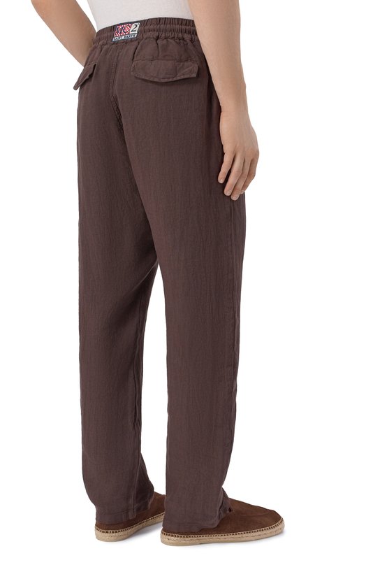 Льняные брюки MC2 Saint Barth CAA0001-00920L/CALAIS Коричневый  CAA0001-00920L/CALAIS Фото 4