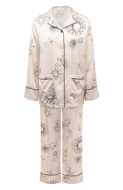 Шелковая пижама MORPHO&LUNA кремового цвета по цене 88450 руб., арт. S31P30IV/PH0EBE, фото 1 Шелковая пижама MORPHO&LUNA, арт. S31P30IV/PH0EBE, фото 1