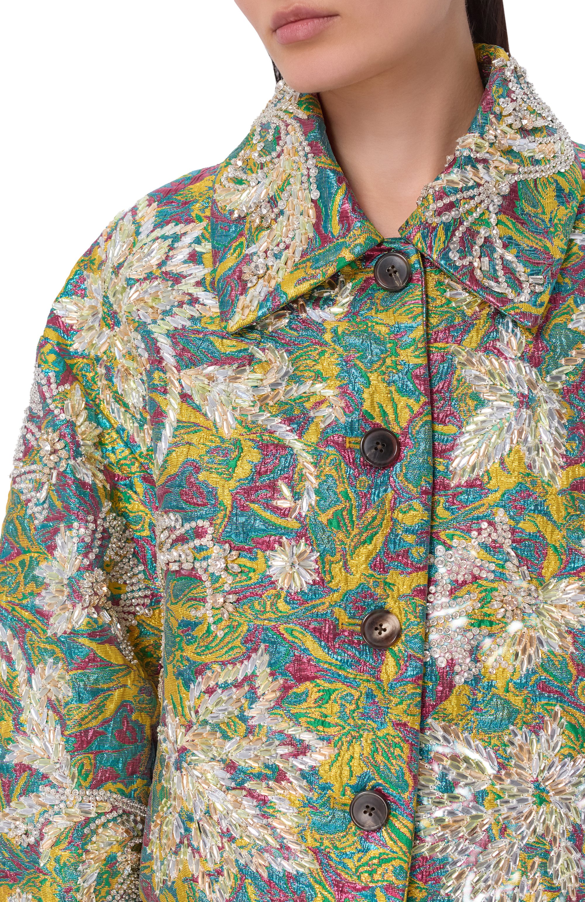 Жакет с отделкой стразами и бисером DRIES VAN NOTEN разноцветного цвета по цене 636500 руб., арт. 010555/3154, фото 5 Жакет с отделкой стразами и бисером DRIES VAN NOTEN, арт. 010555/3154, фото 5