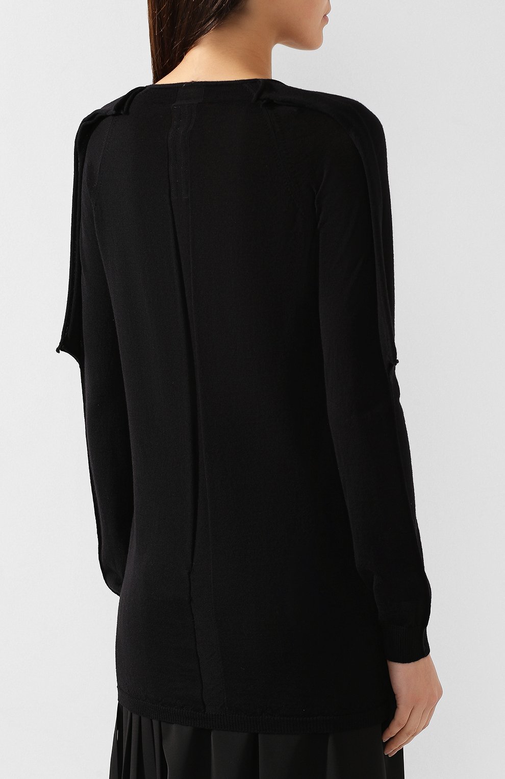 Шерстяной пуловер RICK OWENS черного цвета по цене 62200 руб., арт. R019F5693/M, фото 4 Шерстяной пуловер RICK OWENS, арт. R019F5693/M, фото 4