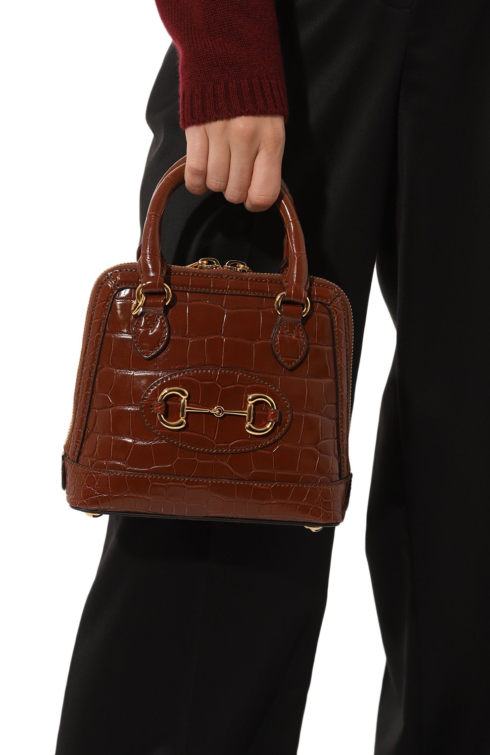 Сумка gucci horsebit 1955 mini из кожи аллигатора GUCCI, арт. 640716 EV40G, фото 2