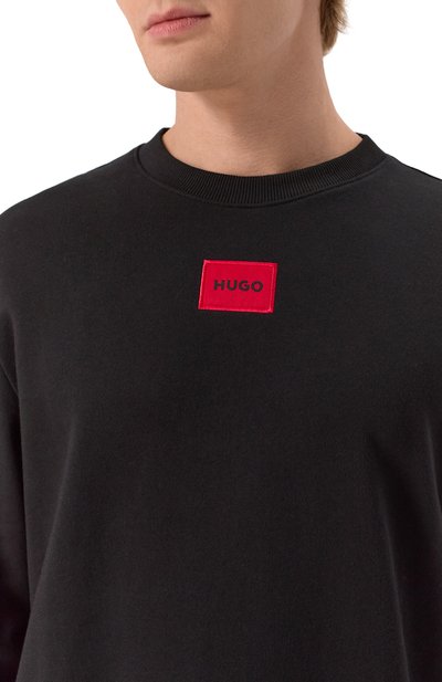 Хлопковый свитшот HUGO черного цвета по цене 12500 руб., арт. 50447964, фото 5 Хлопковый свитшот HUGO, арт. 50447964, фото 5