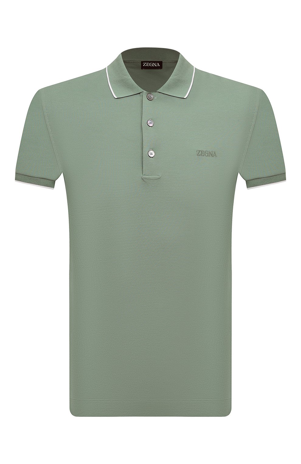 Хлопковое поло ZEGNA светло-зеленого цвета по цене 49950 руб., арт. UD358A7/D746, фото 1 Хлопковое поло ZEGNA, арт. UD358A7/D746, фото 1