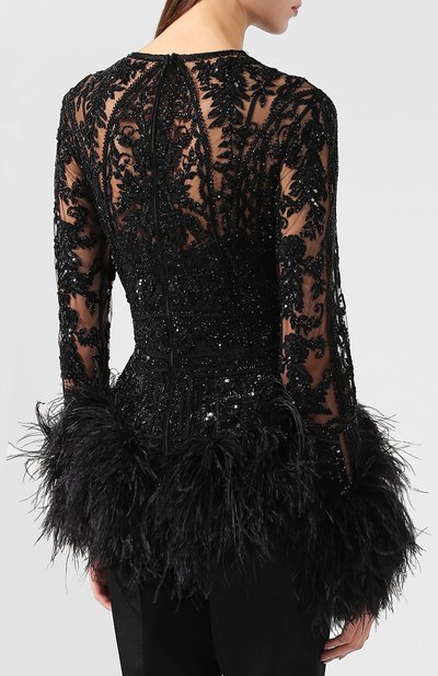 Приталенный топ с декоративной отделкой ZUHAIR MURAD, арт. TPF19012/PETU001, фото 4