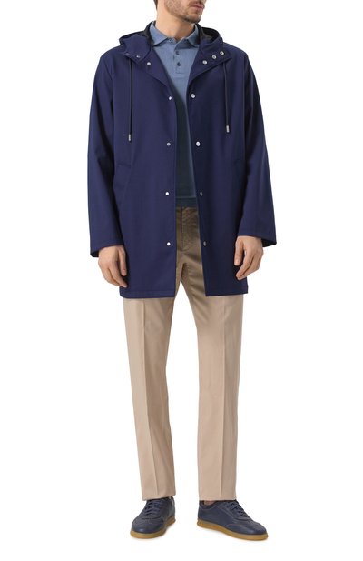 Хлопковое поло CORNELIANI голубого цвета по цене 31150 руб., арт. 25G521-2525007, фото 2 Хлопковое поло CORNELIANI, арт. 25G521-2525007, фото 2