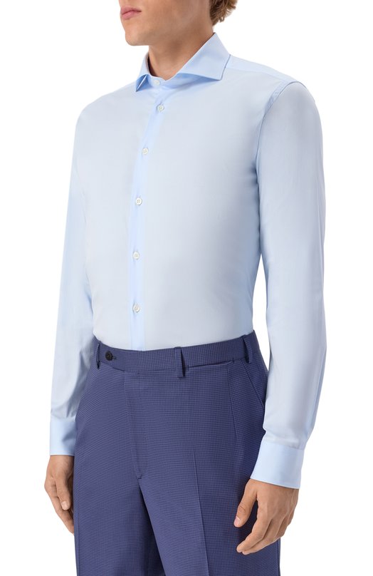 Хлопковая сорочка Corneliani 26P002-2611474 Голубой  26P002-2611474 Фото 3