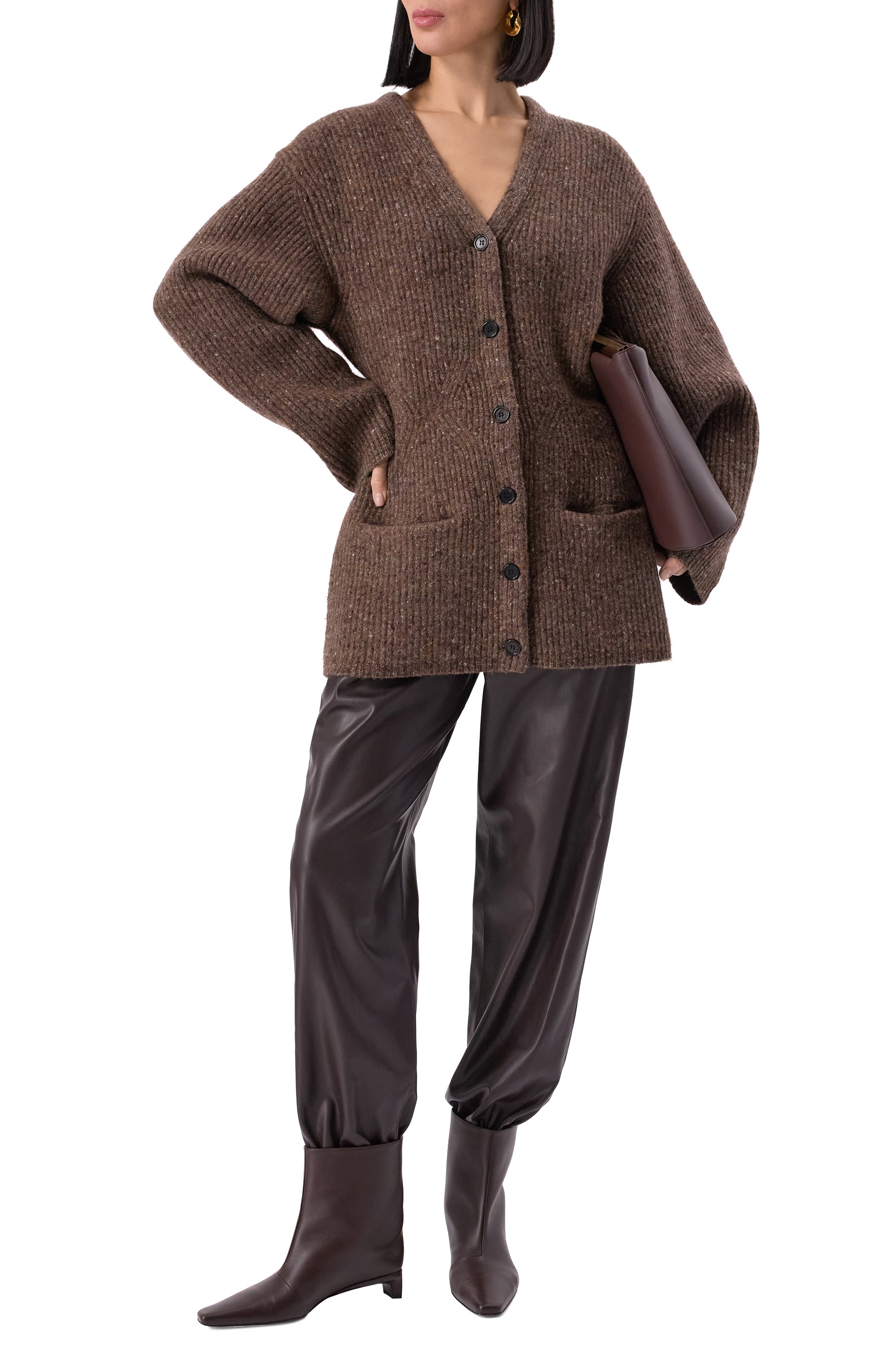 Джоггеры из экокожи STELLA MCCARTNEY коричневого цвета по цене 79150 руб., арт. 640179/3BU393, фото 2 Джоггеры из экокожи STELLA MCCARTNEY, арт. 640179/3BU393, фото 2