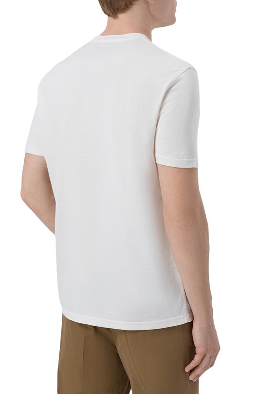 Футболка из шелка и хлопка Kiton UMK0874 Белый  UMK0874 Фото 4