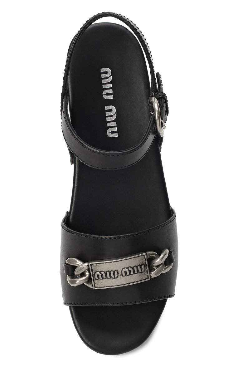 Кожаные сандалии MIU MIU, арт. 5Z714D-UZE-F0002, фото 4