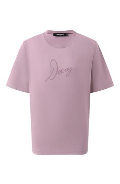 Женская хлопковая футболка DSQUARED2 розового цвета, арт. S75GD0453/D20035 | Фото 1 (Рукава: Короткие; Драгоценные камни: Проставлено; Длина (для топов): Стандартные; Материал сплава: Проставлено; Принт: С принтом; Стили: Кэжуэл; Материал внешний: Хлопок)