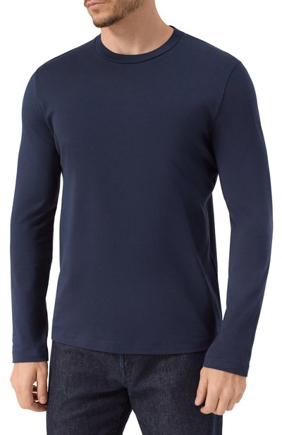 Хлопковый лонгслив CORNELIANI темно-синего цвета по цене 17200 руб., арт. 26G570-2625022, фото 3 Хлопковый лонгслив CORNELIANI, арт. 26G570-2625022, фото 3