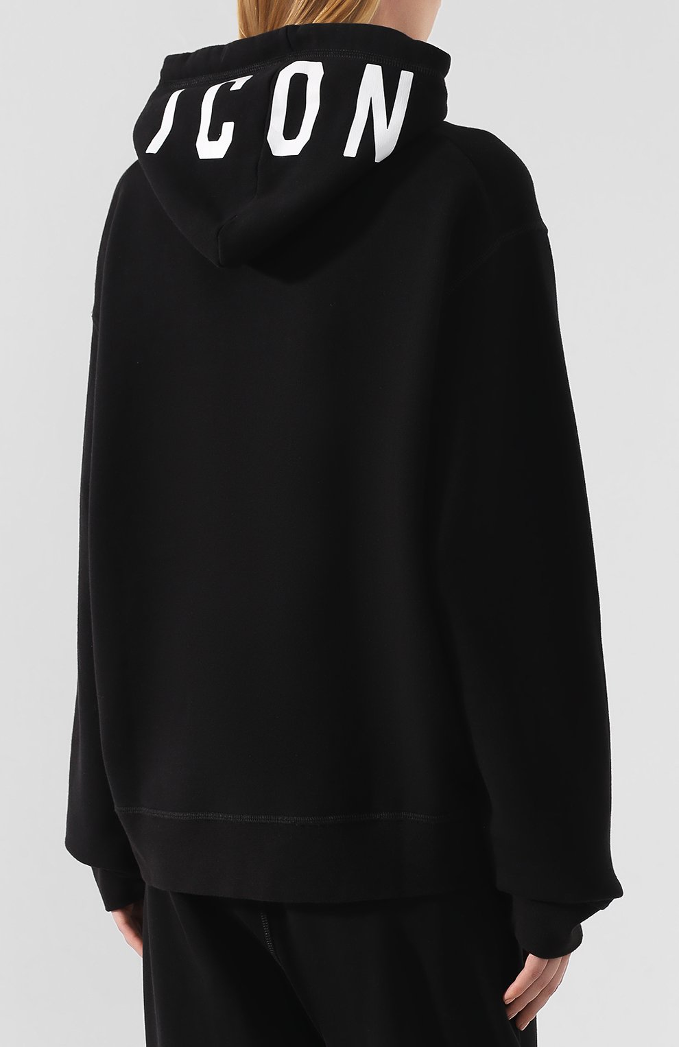 Хлопковое худи DSQUARED2 черного цвета по цене 32450 руб., арт. S75GU0234/S25042, фото 4 Хлопковое худи DSQUARED2, арт. S75GU0234/S25042, фото 4