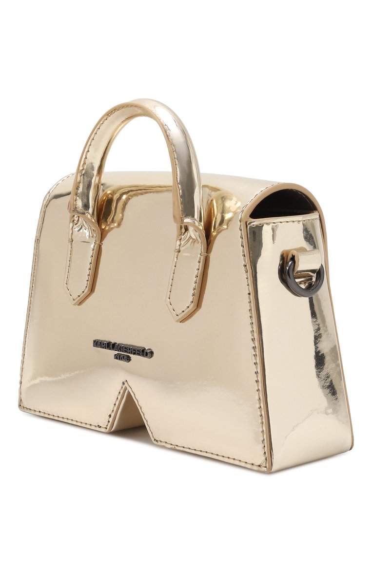Детская сумка ikon k KARL LAGERFELD KIDS золотого цвета, арт. Z30400 | Фото 3 (Материал: Текстиль; Нос: Не проставлено; Автоматизация состава: Проставлено)