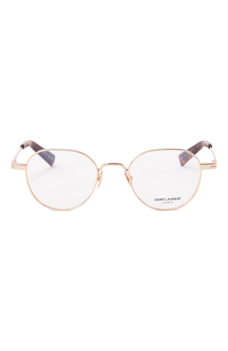 Женские оправа SAINT LAURENT золотого цвета, арт. SL 730 003 | Фото 3 (Тип очков: Оправа; Нос: Не проставлено; Материал: Металл; Региональные ограничения белый список (Axapta Mercury): Не проставлено; Оптика Гендер: оптика-женское; Очки форма: Круглые)