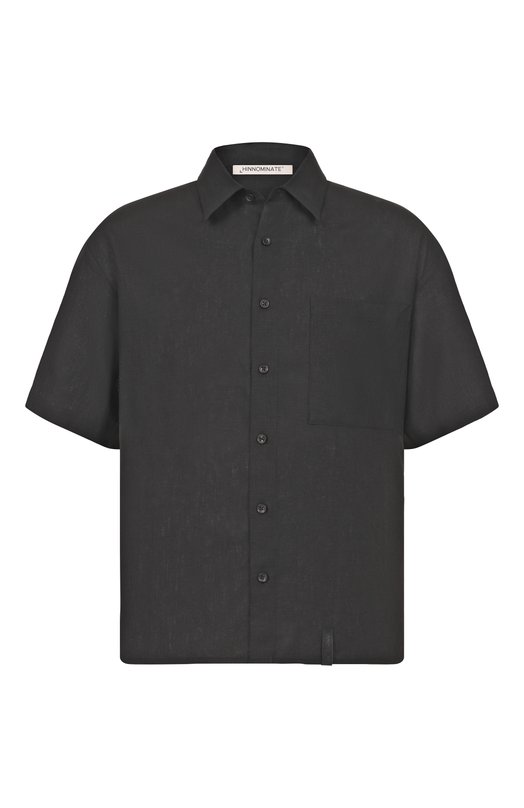 Рубашка изо льна и вискозы HINNOMINATE HMABM01556 Чёрный HMABM01556